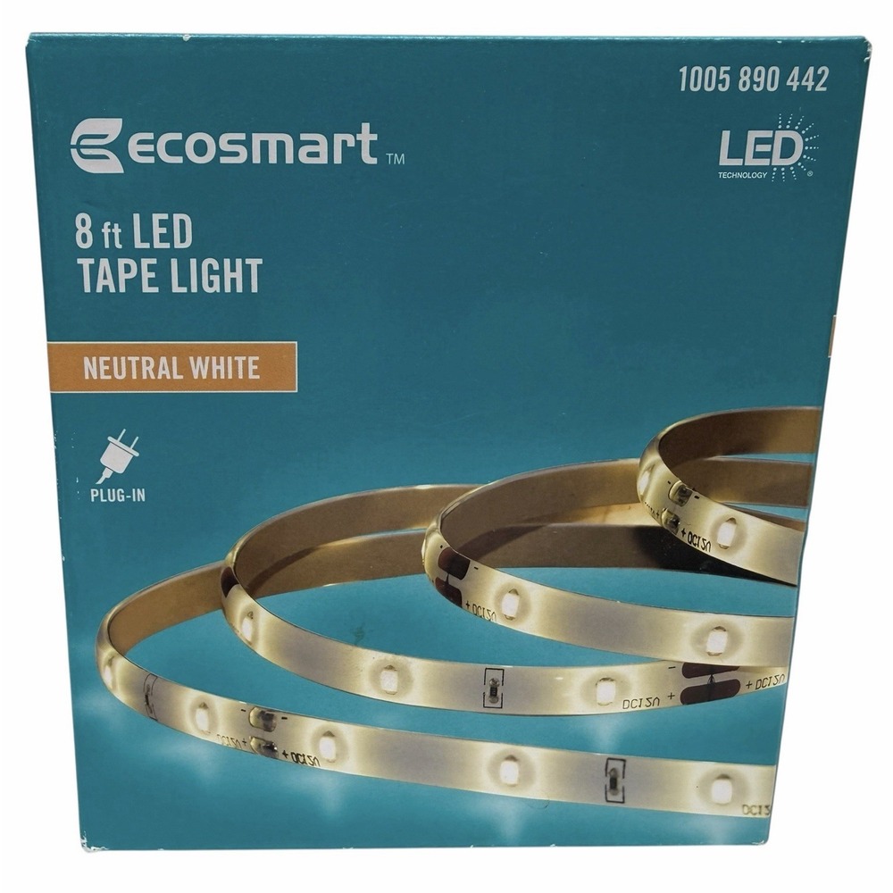EcoSmart 8 ft. Neutral White PLUG-IN Indoor LED Strip Light